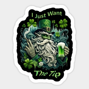 Whimsical Leprechaun Savoring A Cold One Sticker